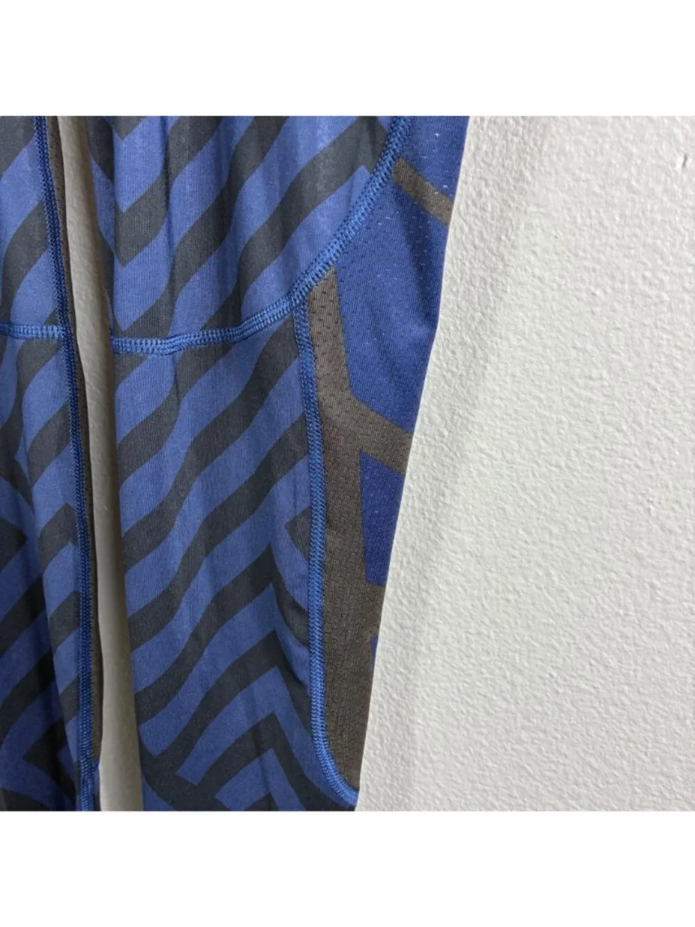 Nike Pro Combat Compression Leggings Men’s Geometric Blue Sz Large Gym Workout